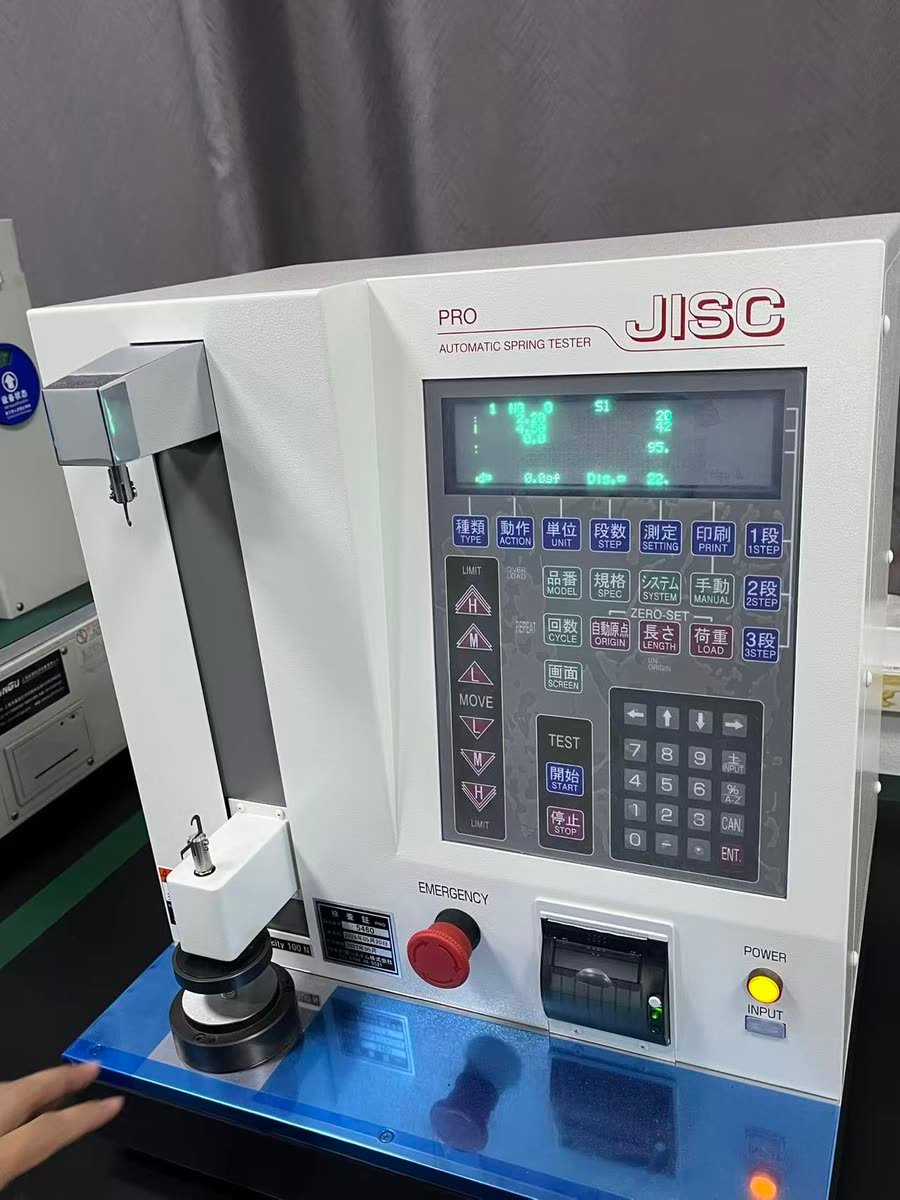 JISC automatic spring tester used for extension spring load and rate checks