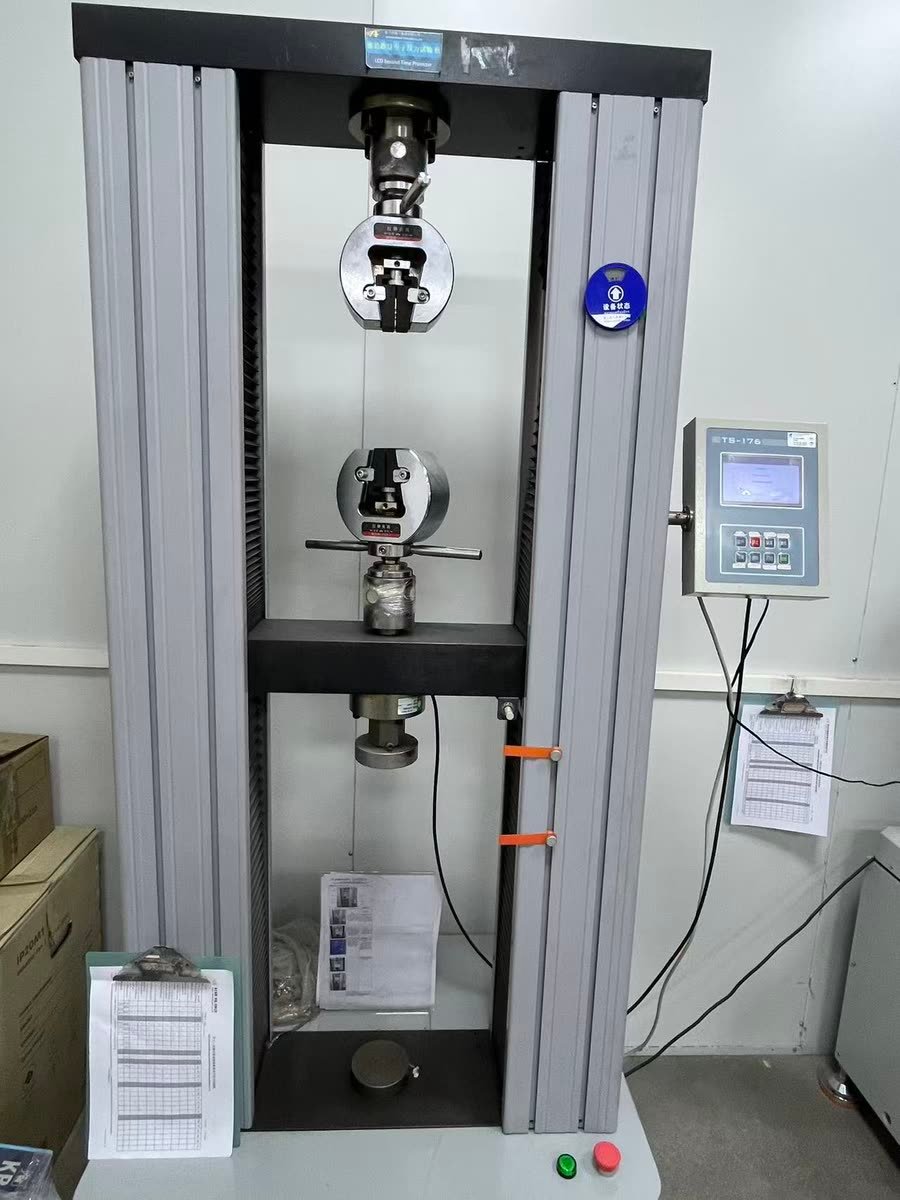 Tensile testing machine checking incoming wire strength